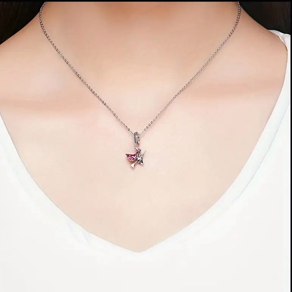 Silver Witch Charm with Red Accents - Picture 2 of 10